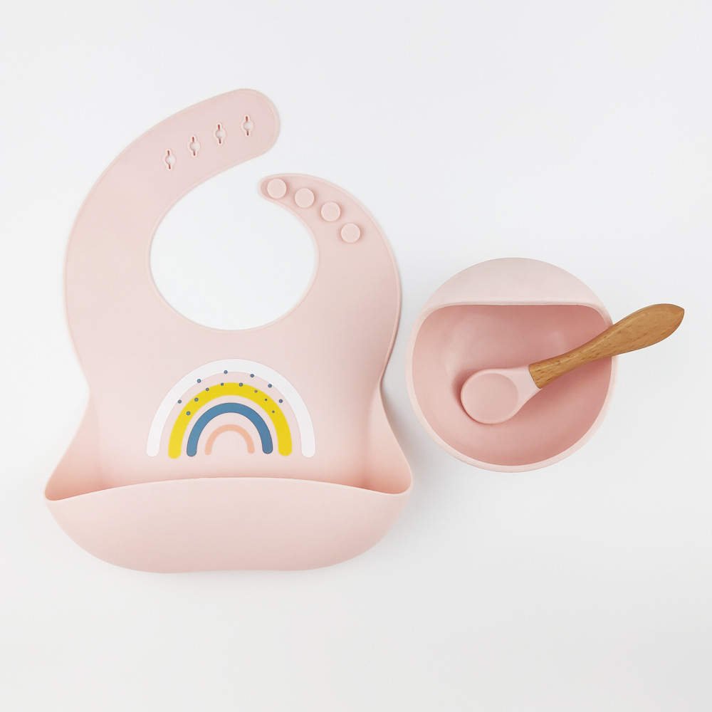 Silicone Rainbow Bib & Bowl Set - Wee Little Ones