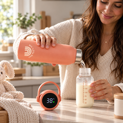 Mother with Baby Bottle Temperature