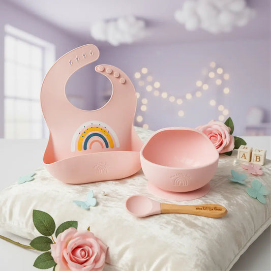 Silicone Rainbow Bib & Bowl Set