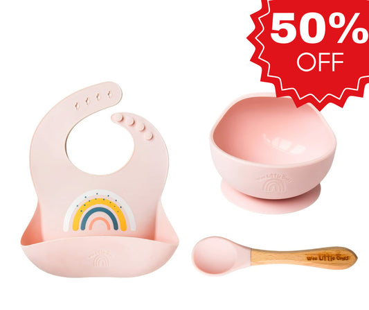 Silicone Rainbow Bib & Bowl Set