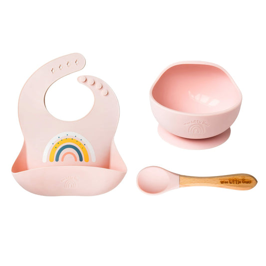 Silicone Rainbow Bib & Bowl Set