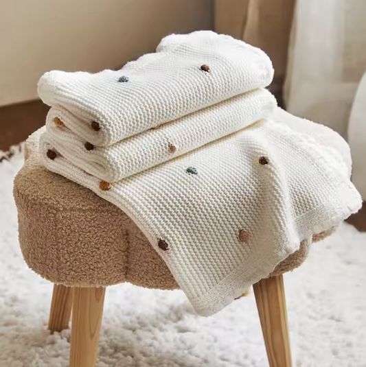 Polkadot Knitted Baby Blanket