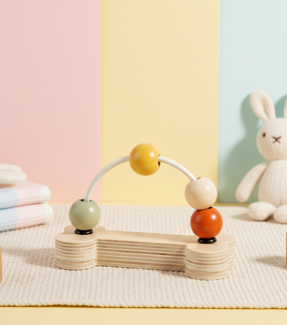 Wooden Bead Maze Toy – Tactile Fun for Tiny Hands