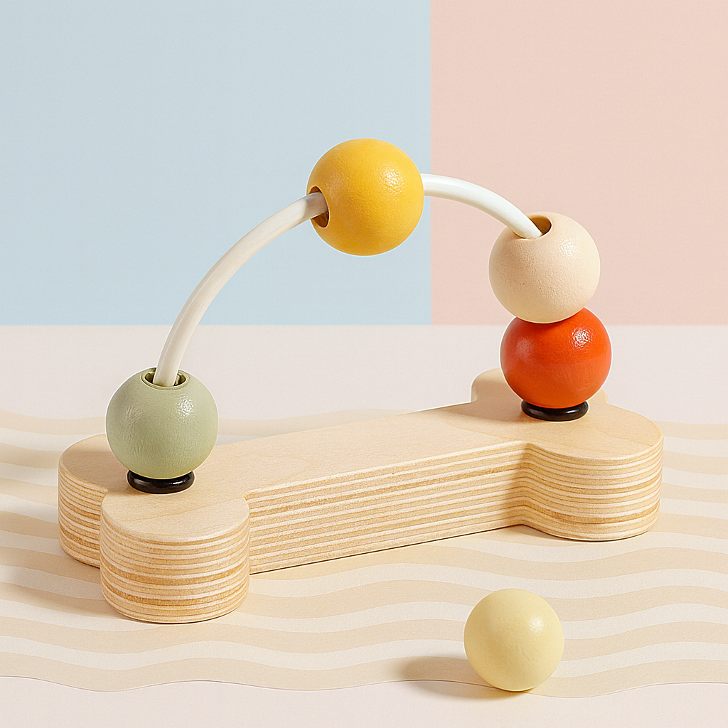 Wooden Bead Maze Toy – Tactile Fun for Tiny Hands