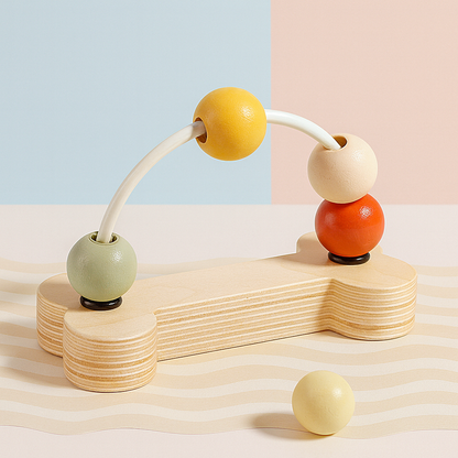 Wooden Bead Maze Toy – Tactile Fun for Tiny Hands