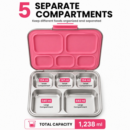 5 Compartments stainless Lunchbox
