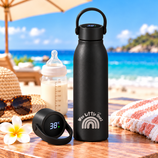 Smart Baby Formula Feeding Thermos – 316 Stainless Steel with LED Temperature Display in Black