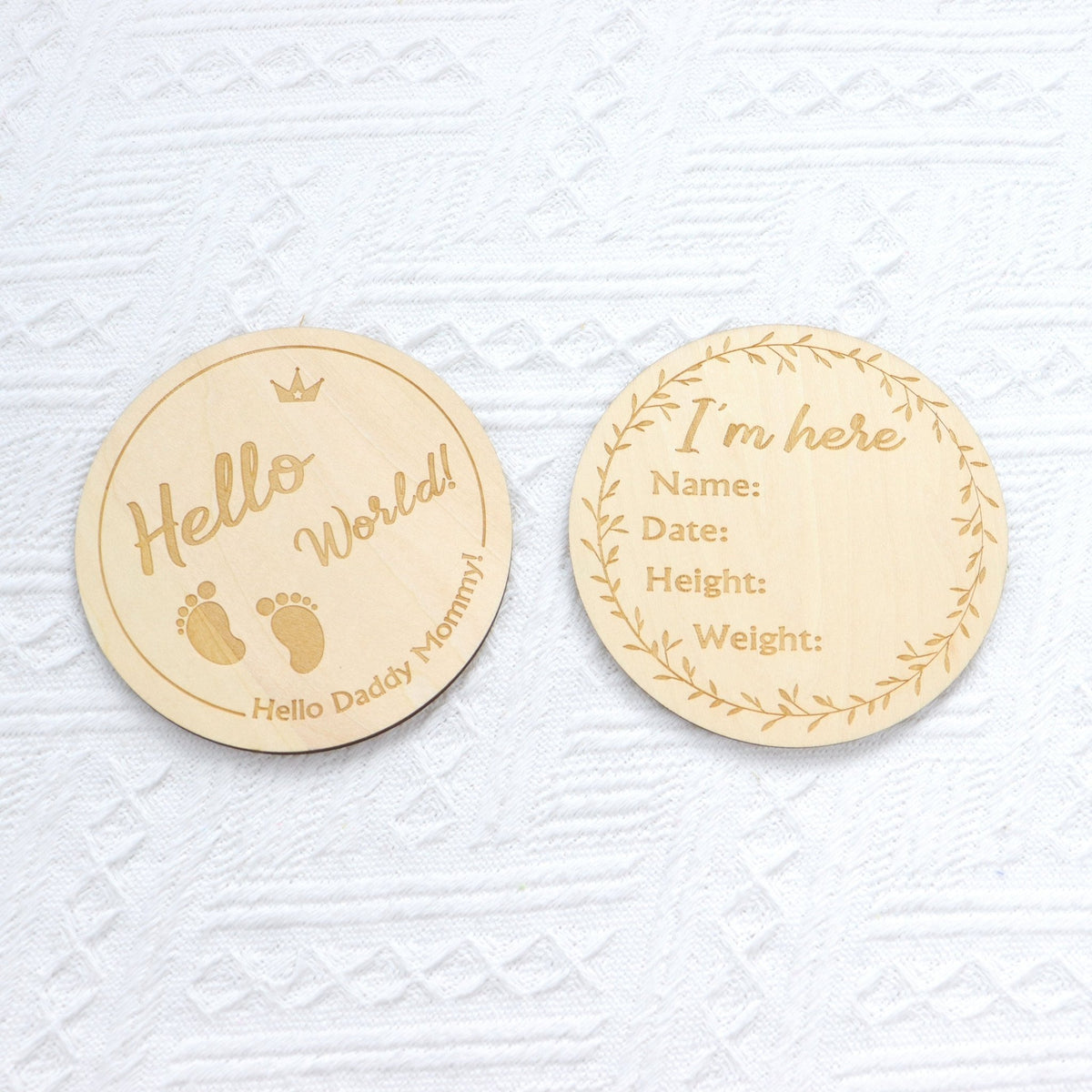 Helloworld Milestone Hello World Milestone Disc | Newborn Memory Prop NZ – Wee Little Ones